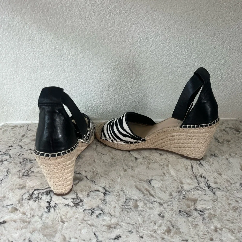 Vince Camuto Black and White Espadrille Sandals
